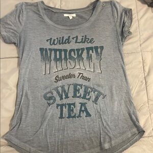Maurices Graphic Gray and Blue Tee Relaxed Fit